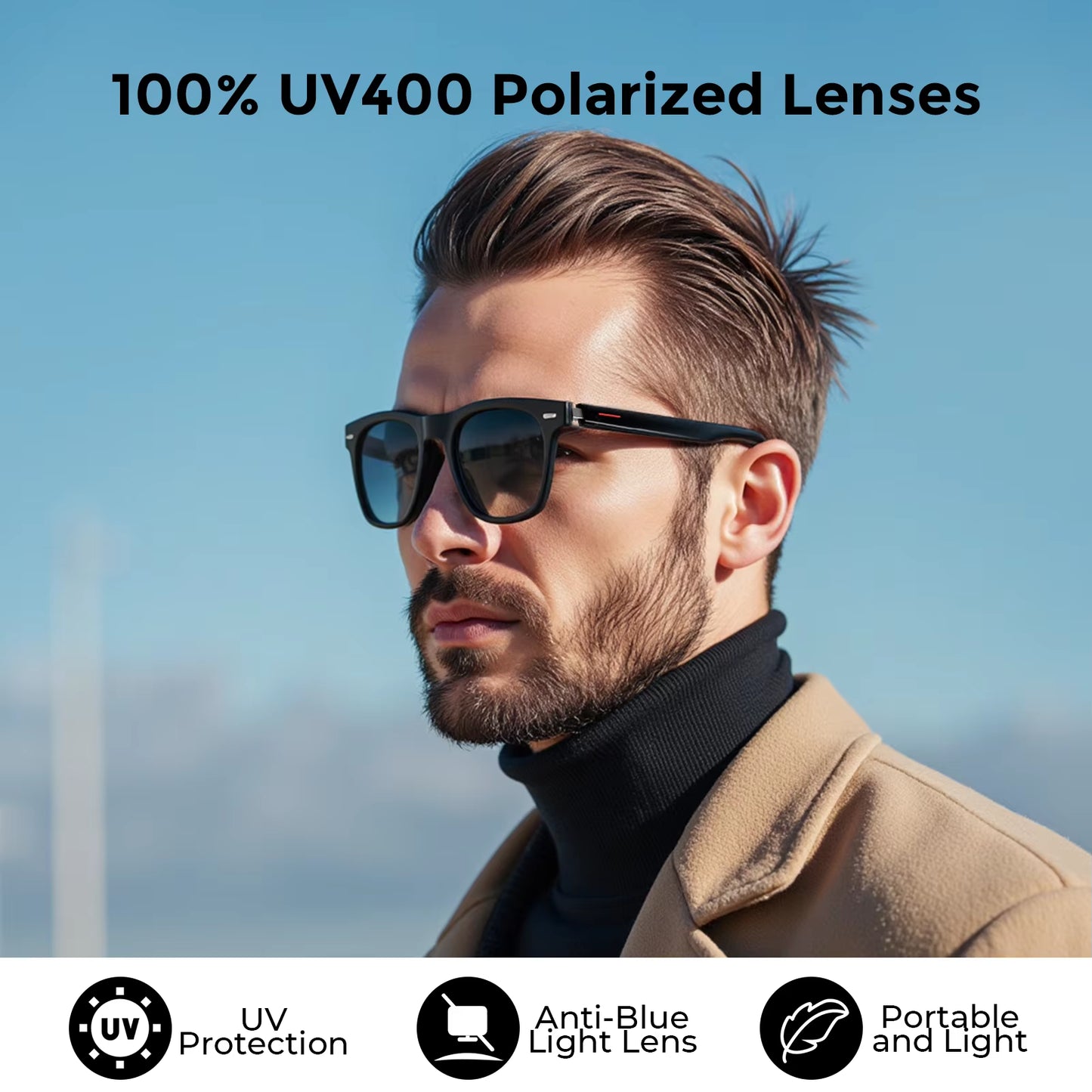 Smart Glasses AI Intelligent Translator Bluetooth Earbuds 164 Languages Real-Time Simultaneous Interpretation HD Audio Headset