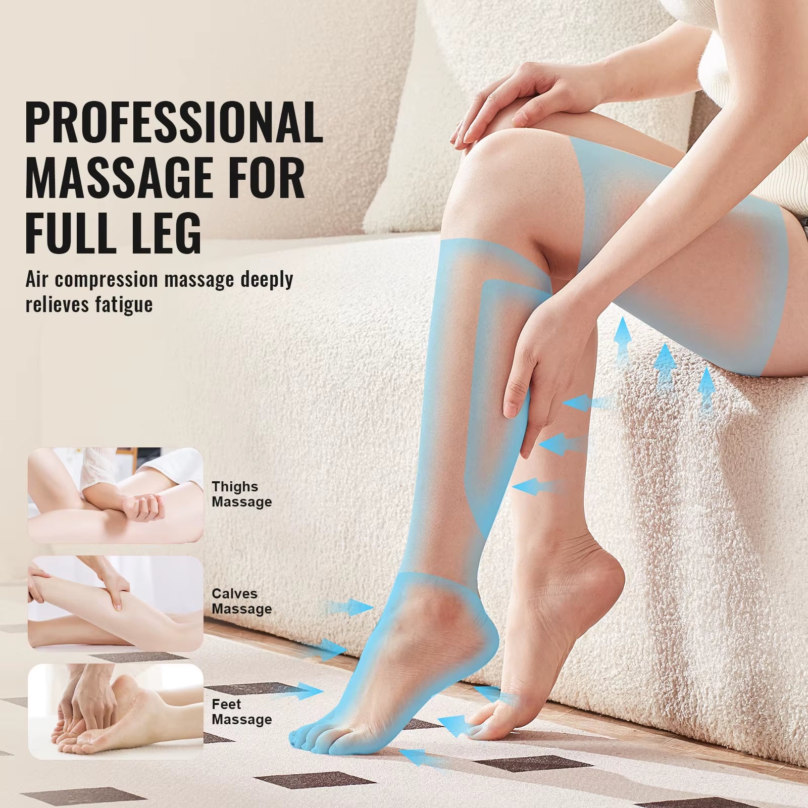 Succebuy Full Leg Massager Air Compression Massager for Foot Calf Knee Massage Boots for Circulation Relaxation Pain Relief
