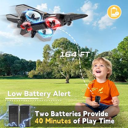 Foam Drone RC Airplane – 360° Stunt Fighter Jet with LED Lights & Gravity Remote Control