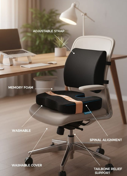 Cushion Non-Slip Orthopedic Memory Foam Coccyx Cushion for Tailbone Sciatica Pain Relief Comfort Office Chair Car Breathable Pad