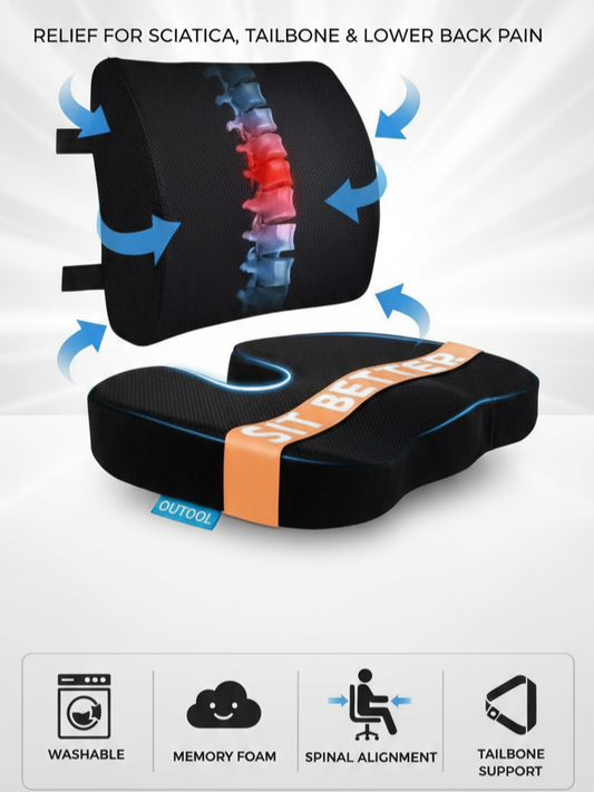 Cushion Non-Slip Orthopedic Memory Foam Coccyx Cushion for Tailbone Sciatica Pain Relief Comfort Office Chair Car Breathable Pad