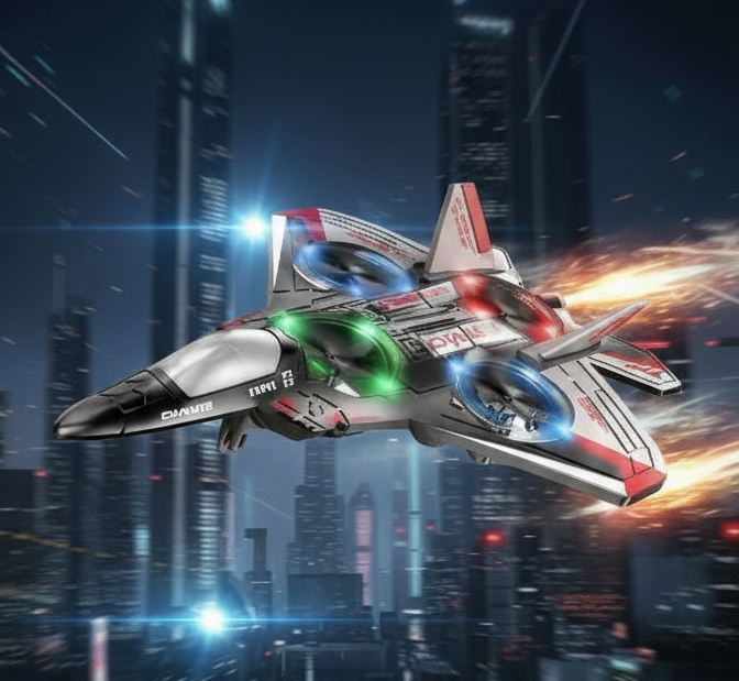 Foam Drone RC Airplane – 360° Stunt Fighter Jet with LED Lights & Gravity Remote Control